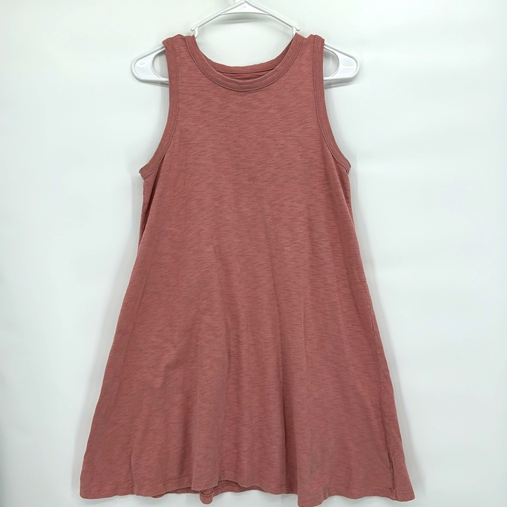 Pink Cotton Tank T Shirt Dress